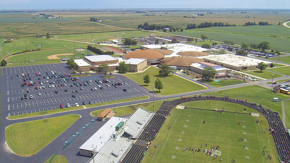 outdoor school campus aerial photo